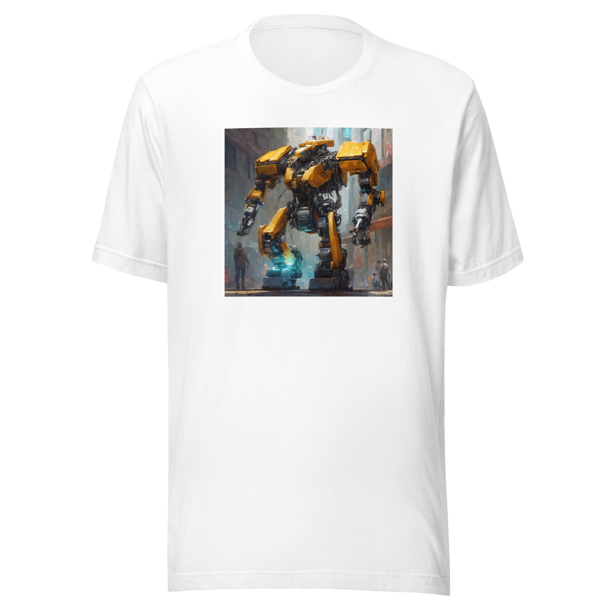 Yellow Mechanical Marvel Men's T-Shirt White