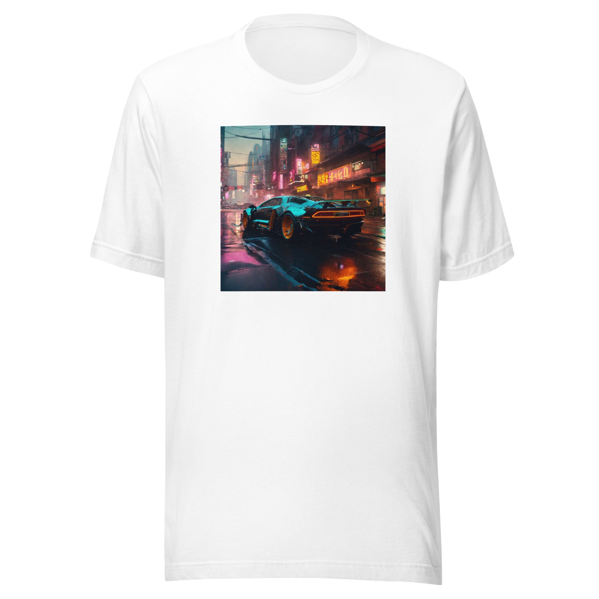 Cyberpunk Car Men's Futuristic T-Shirt White