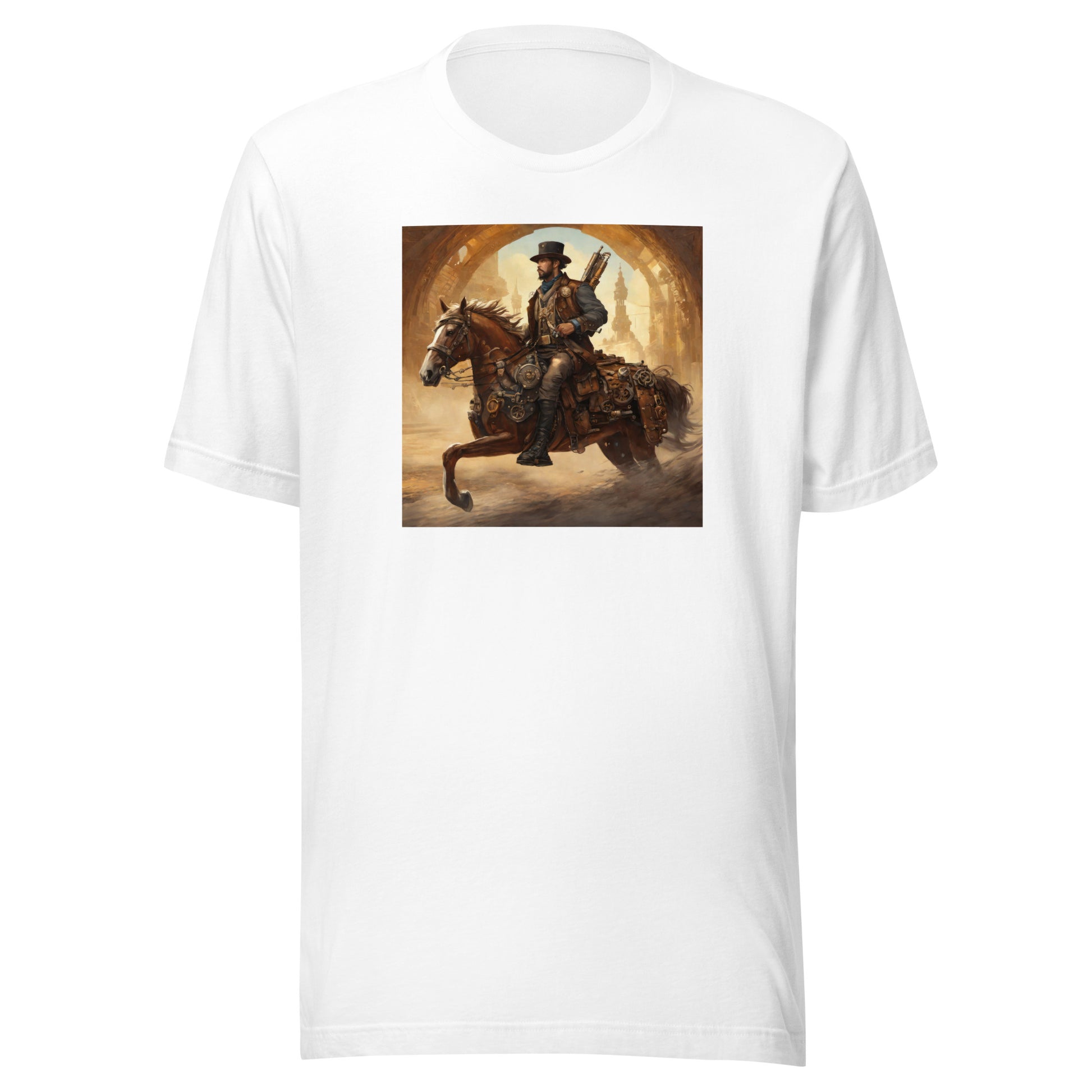 Geared Up Gunslinger Men's Steampunk T-Shirt White