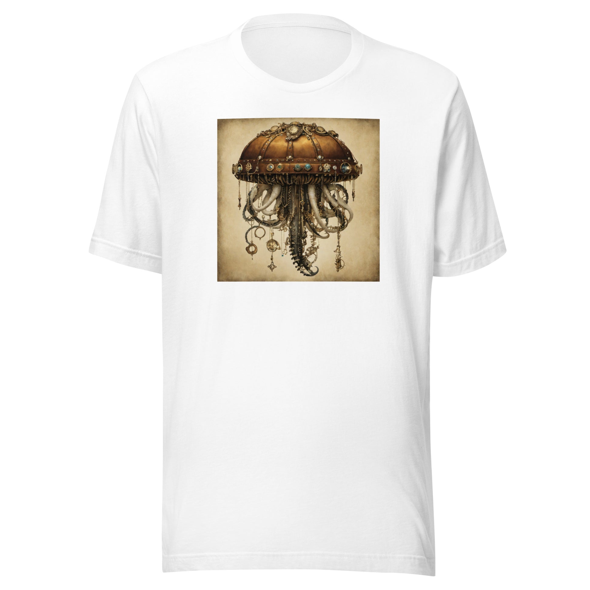 Steampunk Jellyfish Men's Graphic Tee White