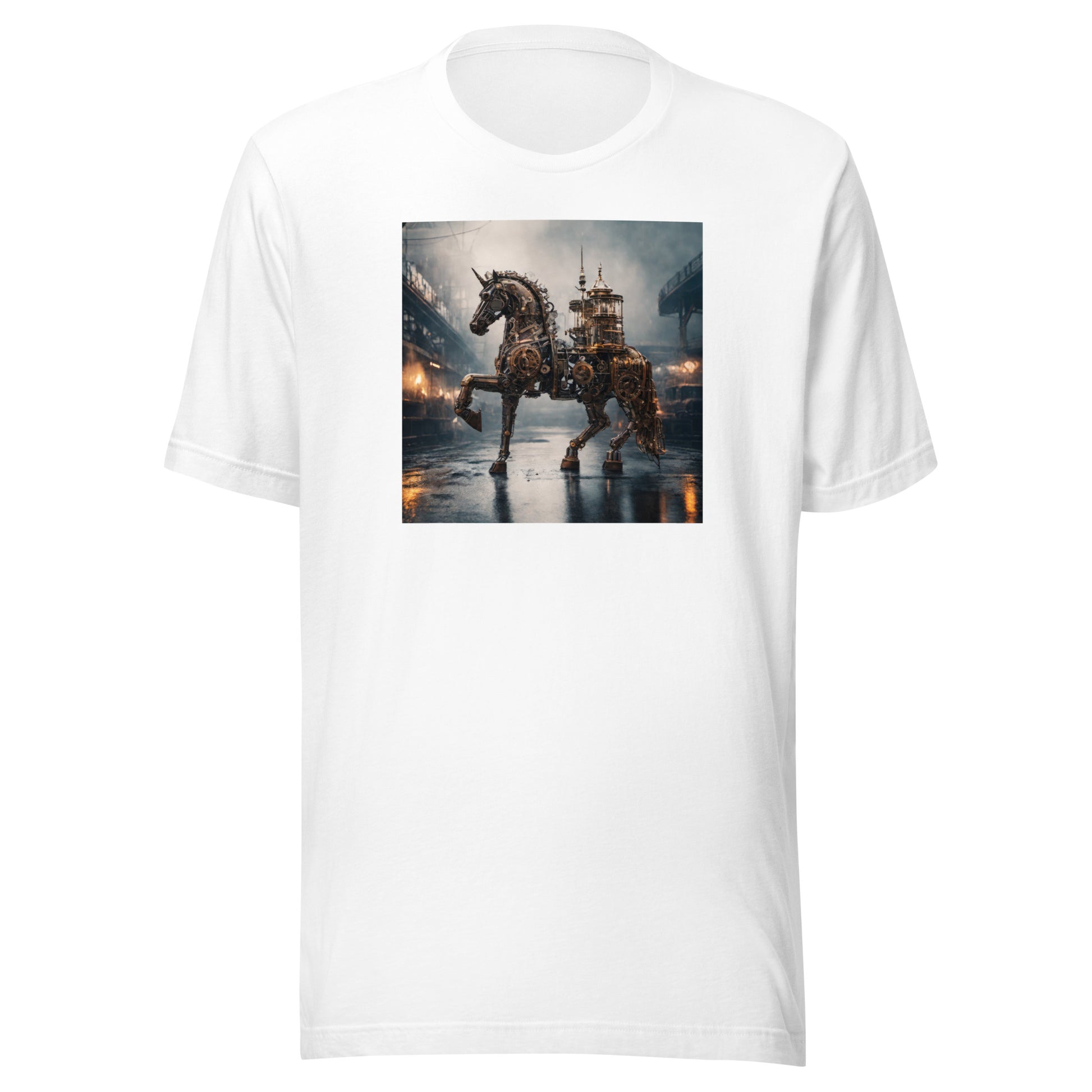 Steampunked Horse Men's Graphic Tee White