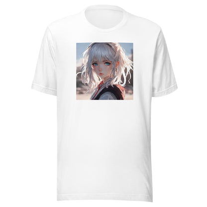 Sun-kissed Gaze Men's Anime Girl T-Shirt White