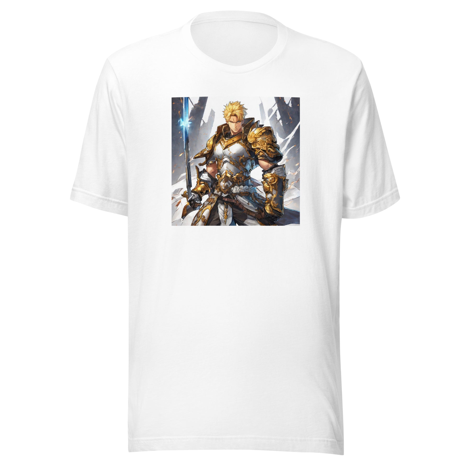 Gold-Clad Champion Men's Anime T-Shirt White