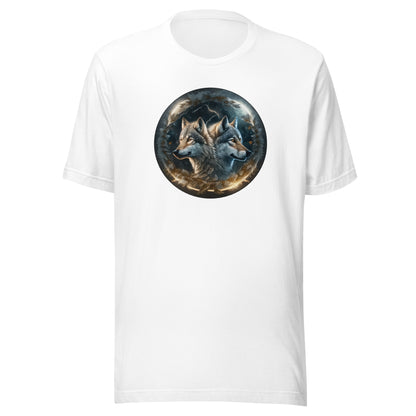 Twin Spirit Wolves Men's Graphic Men's Tee White