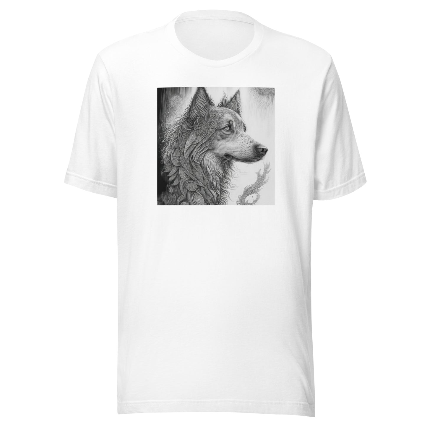 Serene Wolf Men's Graphic Tee White