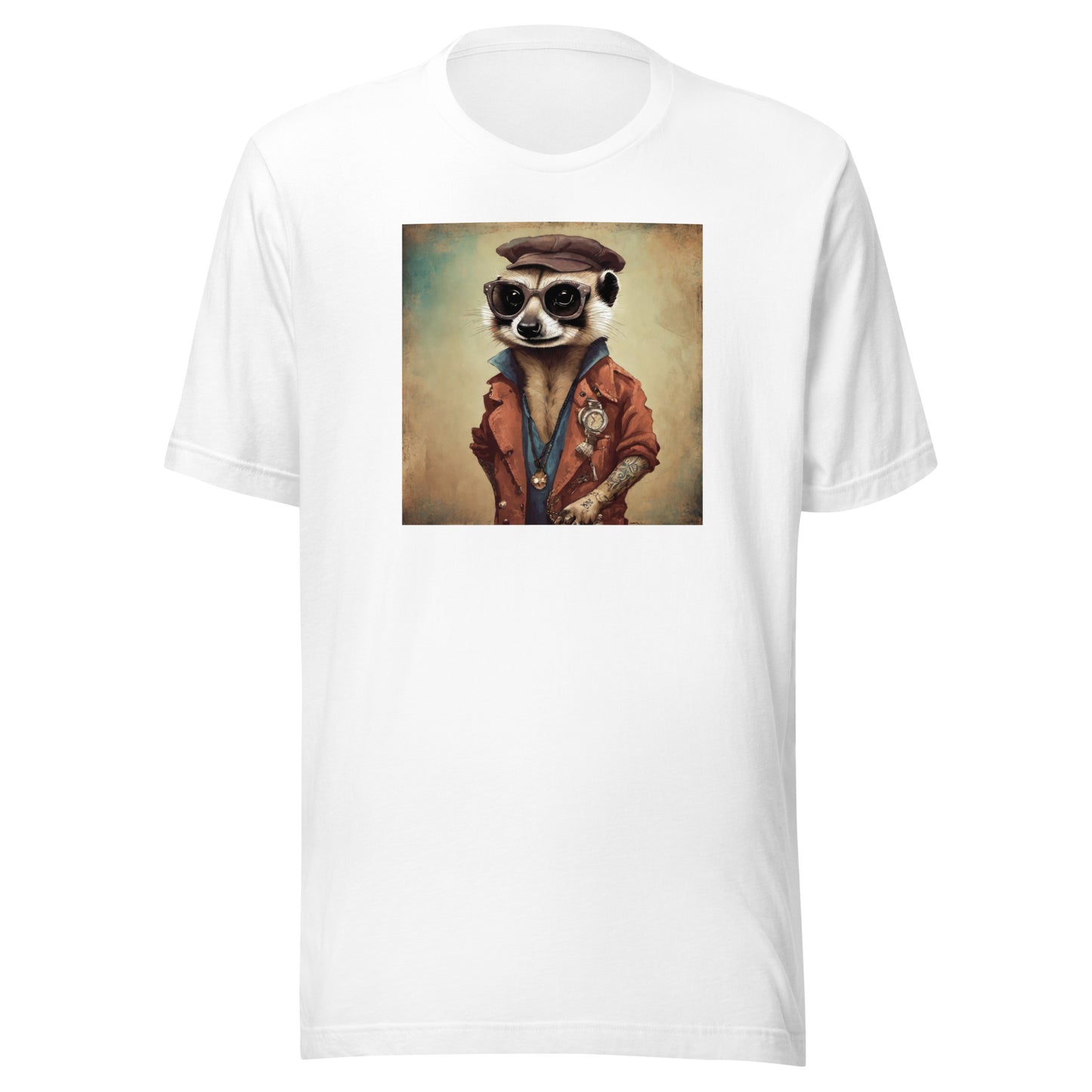 Hipster Ferret with Tattoos Men's Funny T-Shirt White