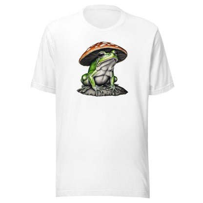 Frog in Shroom Cap Men's Graphic Tee White