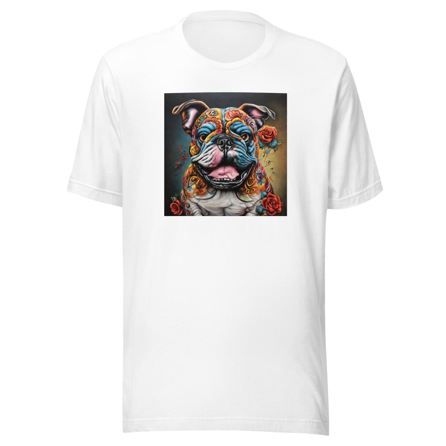 Day of the Dead Bulldog Men's Dog Lover Tee White