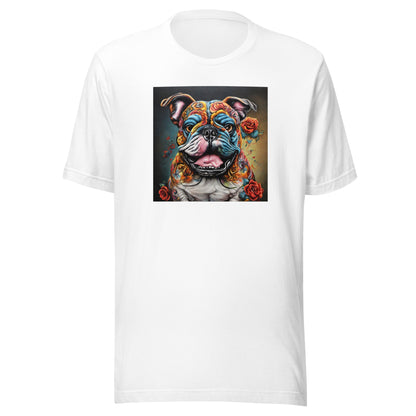 Day of the Dead Bulldog Men's Dog Lover Tee White