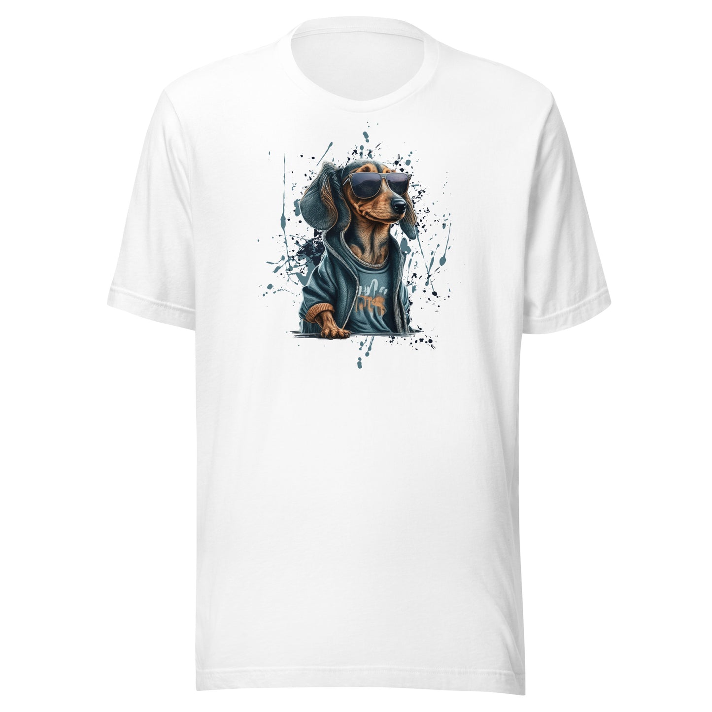 Cool Dachshund in Sunglasses Men's Dog T-Shirt White