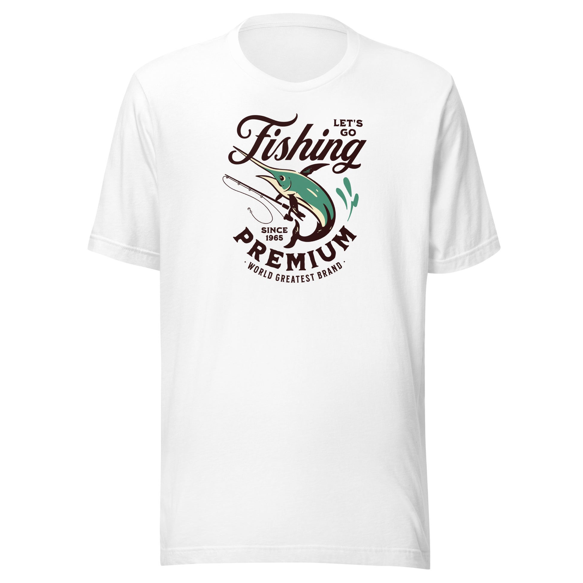 Let's Go Fishing T-Shirt Gift for Dad White