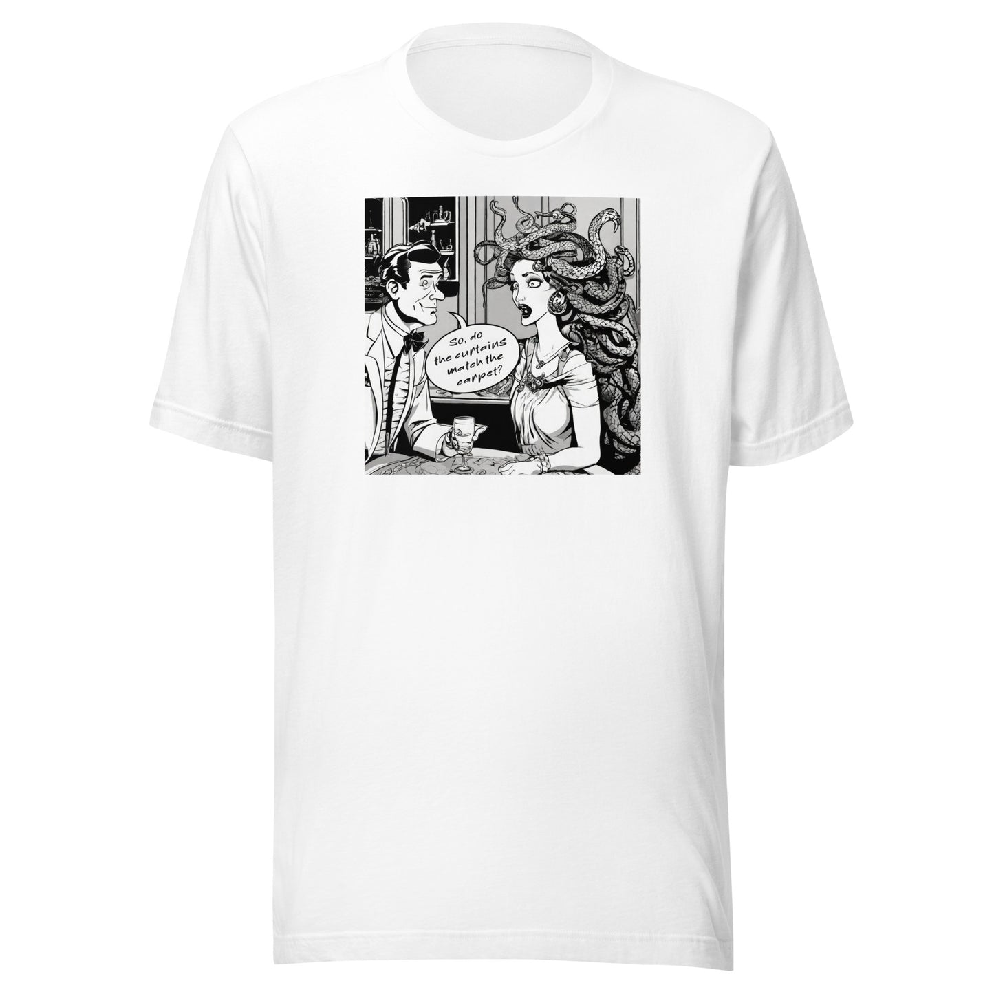 Medusa's Date Gone Wrong Men's Funny T-Shirt White