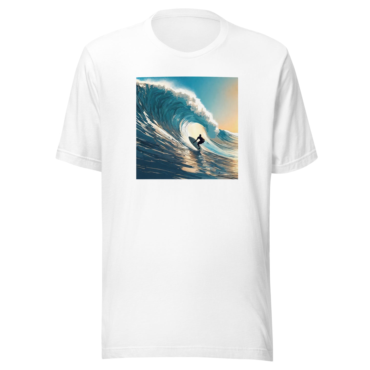 Catching Waves Men's Surfing T-Shirt White