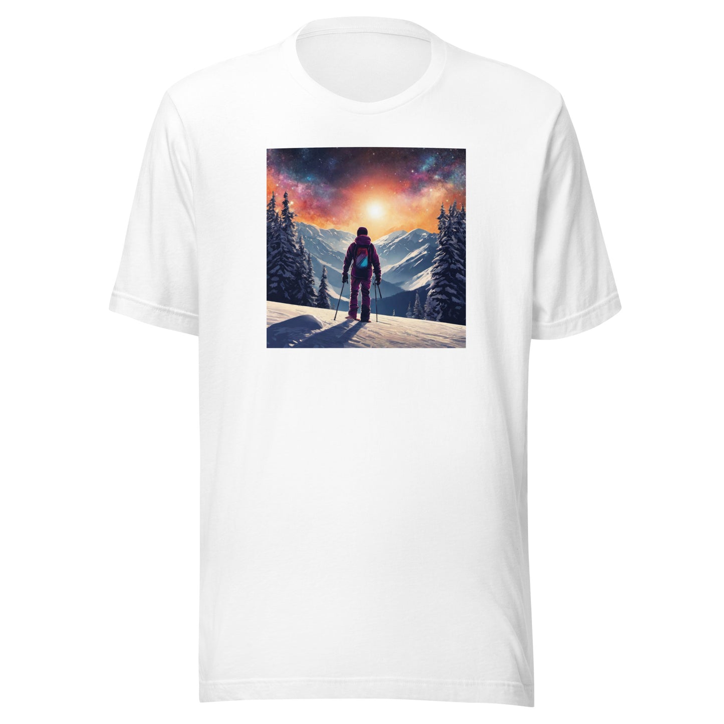 Peak of the Mountain Men's Skiing T-Shirt White