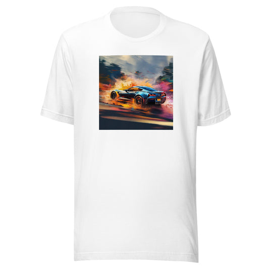 Colorful Corvette Men's Car T-Shirt White