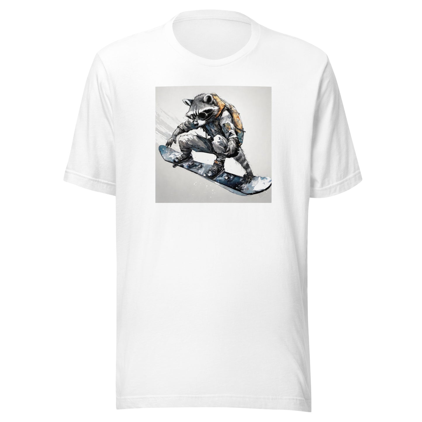 Raccoon Snowboarder Men's T-Shirt White