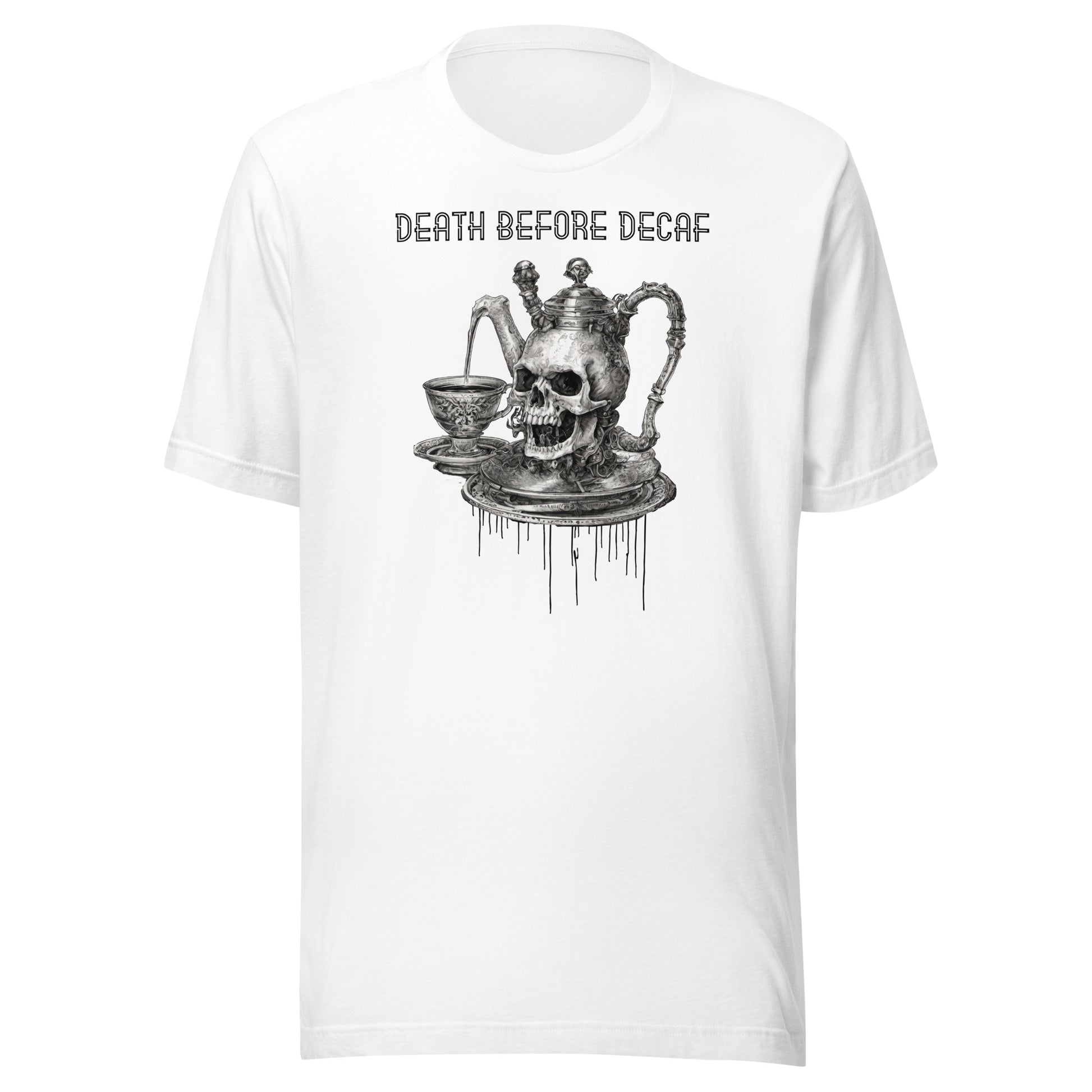 Death Before Decaf Men's Funny Shirt White