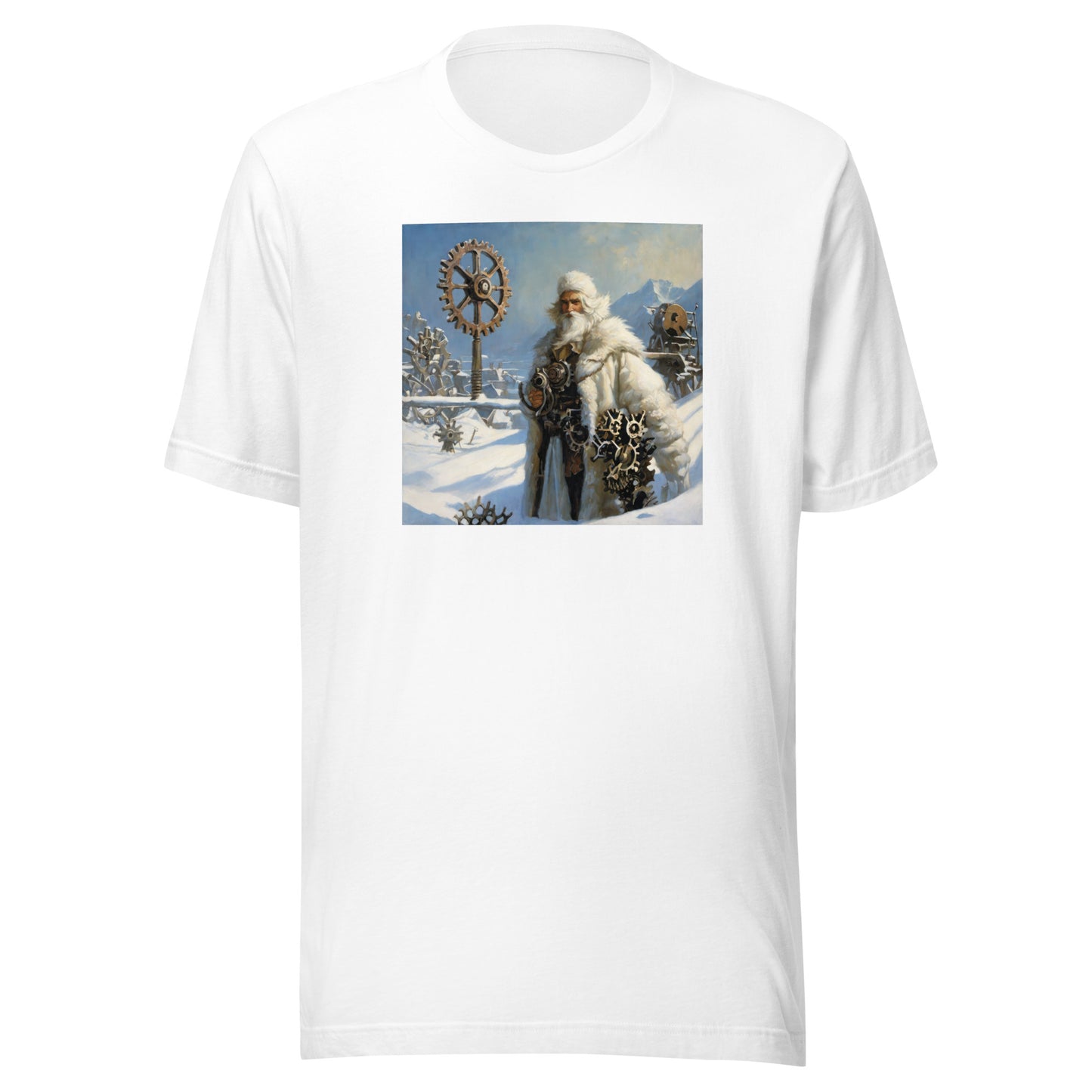 Frosty St Nick Santa Winter Christmas T-Shirt for Men White