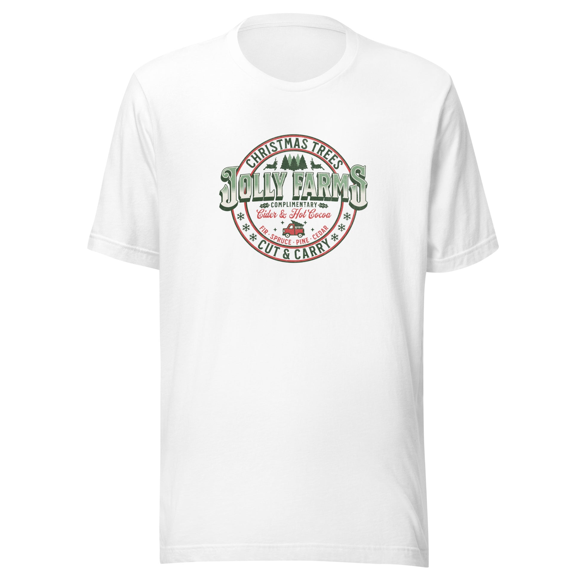 Jolly Farms Christmas Trees Men's Holiday T-Shirt White